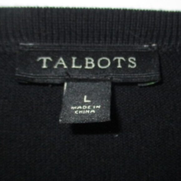 Talbots Black Champagne Button Down Sweater Ladies Large - Picture 2 of 8
